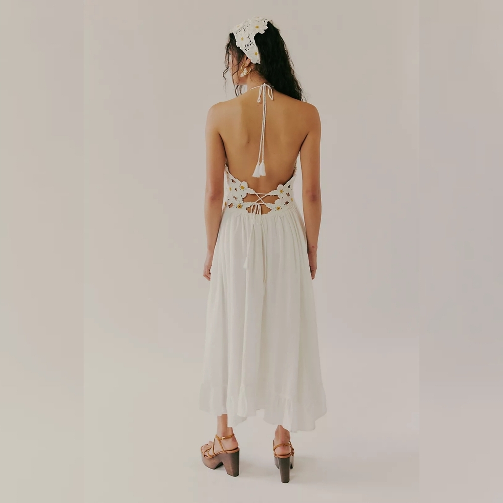 Free People Bali Spring Fling Maxi Dress Ivory Women's Size XL - Picture 2 of 15